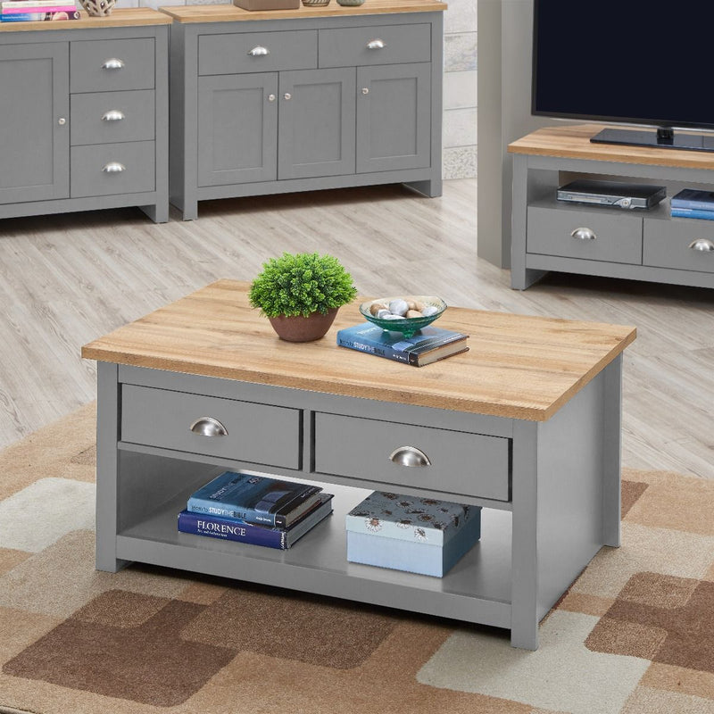 2 Drawer Grey Coffee Table