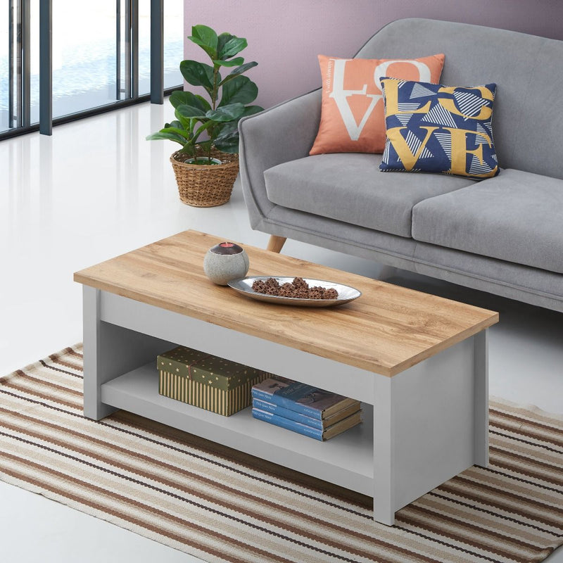 Light Grey & Oak Coffee Table