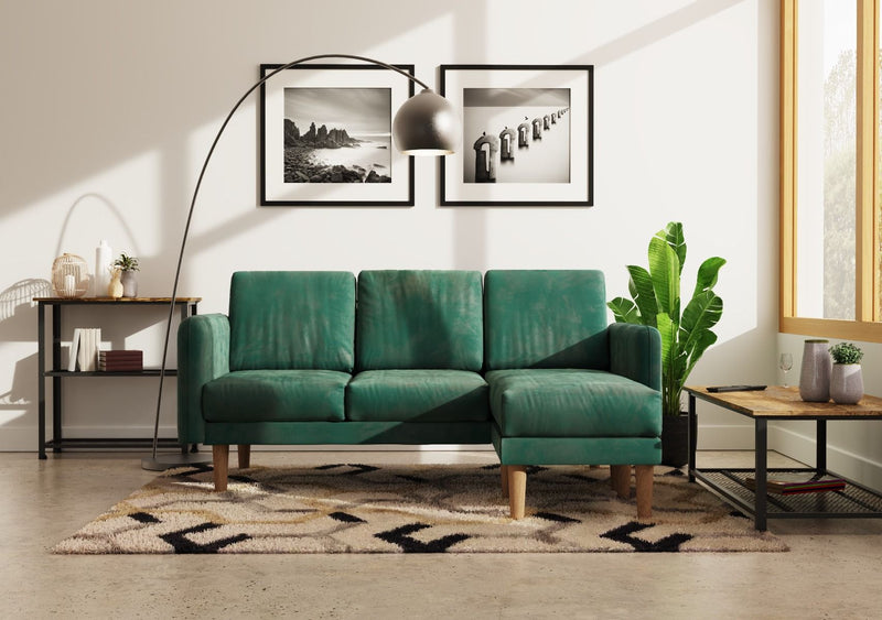 Green 3 Seater Corner Sofa