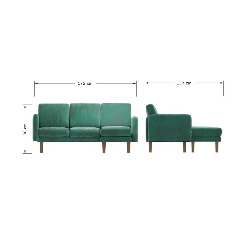 Green 3 Seater Corner Sofa