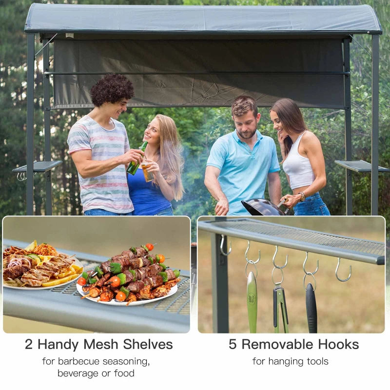 Grey Metal BBQ Canopy