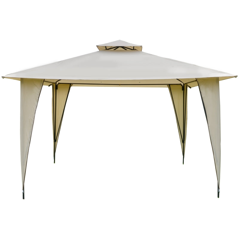 Beige Pop Up Gazebo With Steel Frame