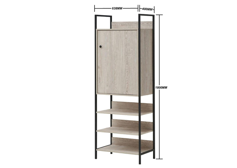 Zahra 3 Piece Bedroom Furniture Set Open Wardrobes - Bedroom Sets