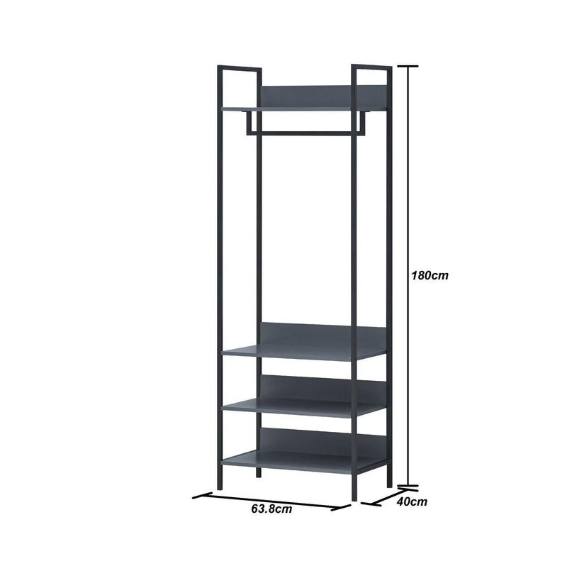 Zahra 4 Piece Bedroom Furniture Set Open Wardrobes - Bedroom Sets