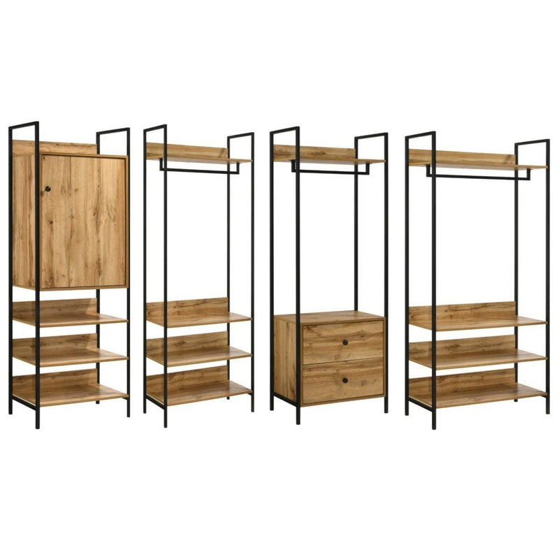 Zahra 4 Piece Bedroom Furniture Set Open Wardrobes - Bedroom Sets