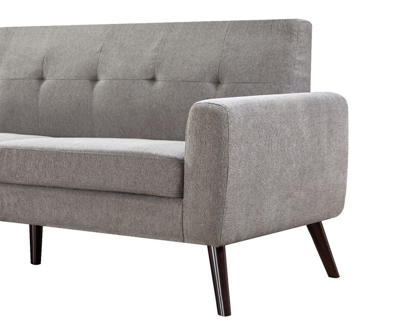 Grey 3 Seater Button Back Sofa